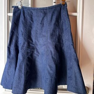 LARRY LEVINE PETITE - Stretch DENIM Skirt Sz 10P - BLUE